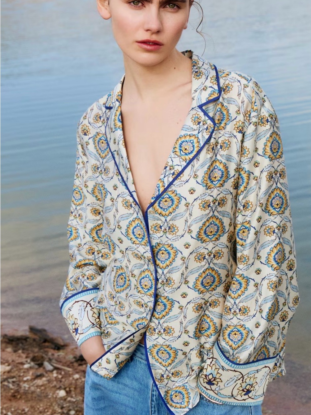 H and M poplin resort shirt